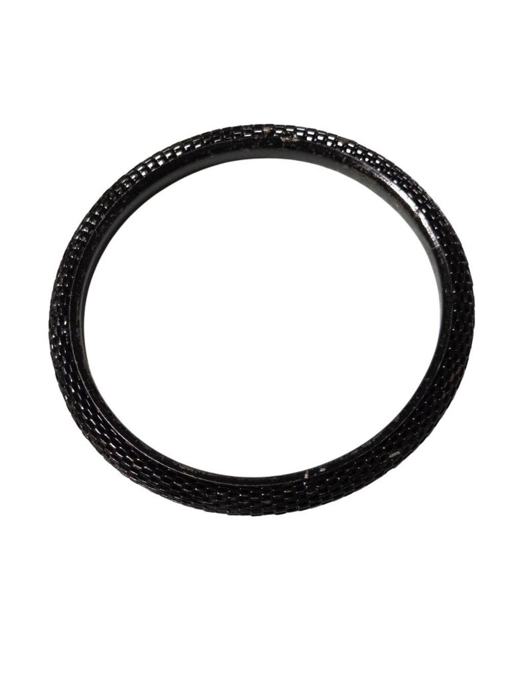 Black Textured Metal Bangle Bracelet Goth Dark Glam Rocker Alternative Y2K Women